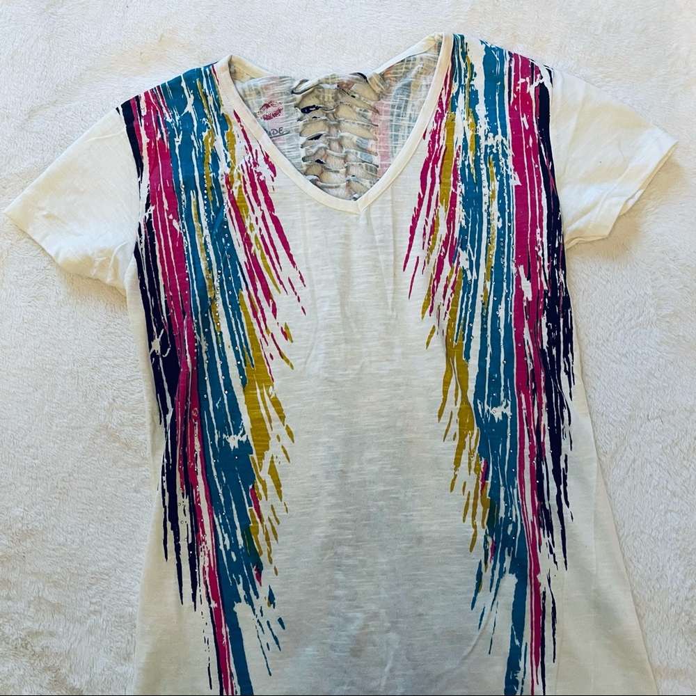 NEW Open Back Pattern T-Shirt - Picture 5 of 14